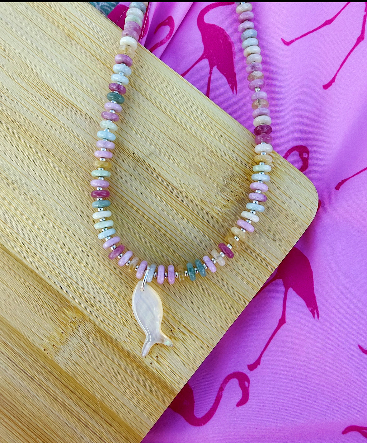 Gemstone charm necklace