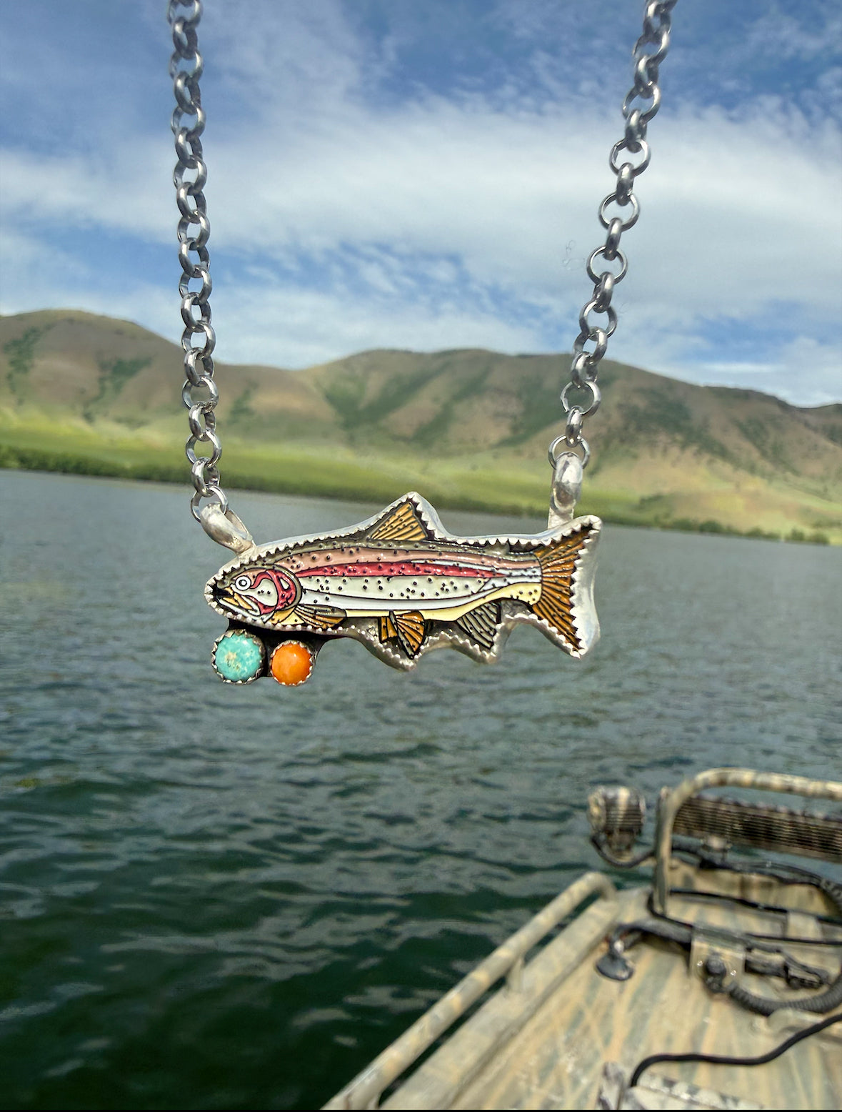 Silver Trout Necklace
