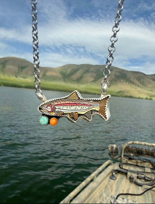 Silver Trout Necklace
